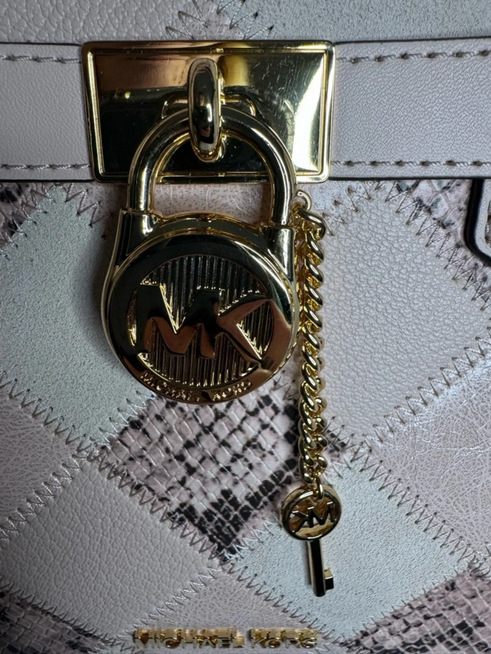 💖 #260 Michael Kors NWOT Small Hamilton Patchwork Satchel Powder Blush